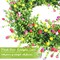 Spring Wreaths for Front Door Silk Artificial Rose Flower Wreath 120 Colorful Flowers with Plastic Green Eucalyptus Leaves Farmhouse Outdoor Wreath for Home Summer Decorations, 17.8 Inches